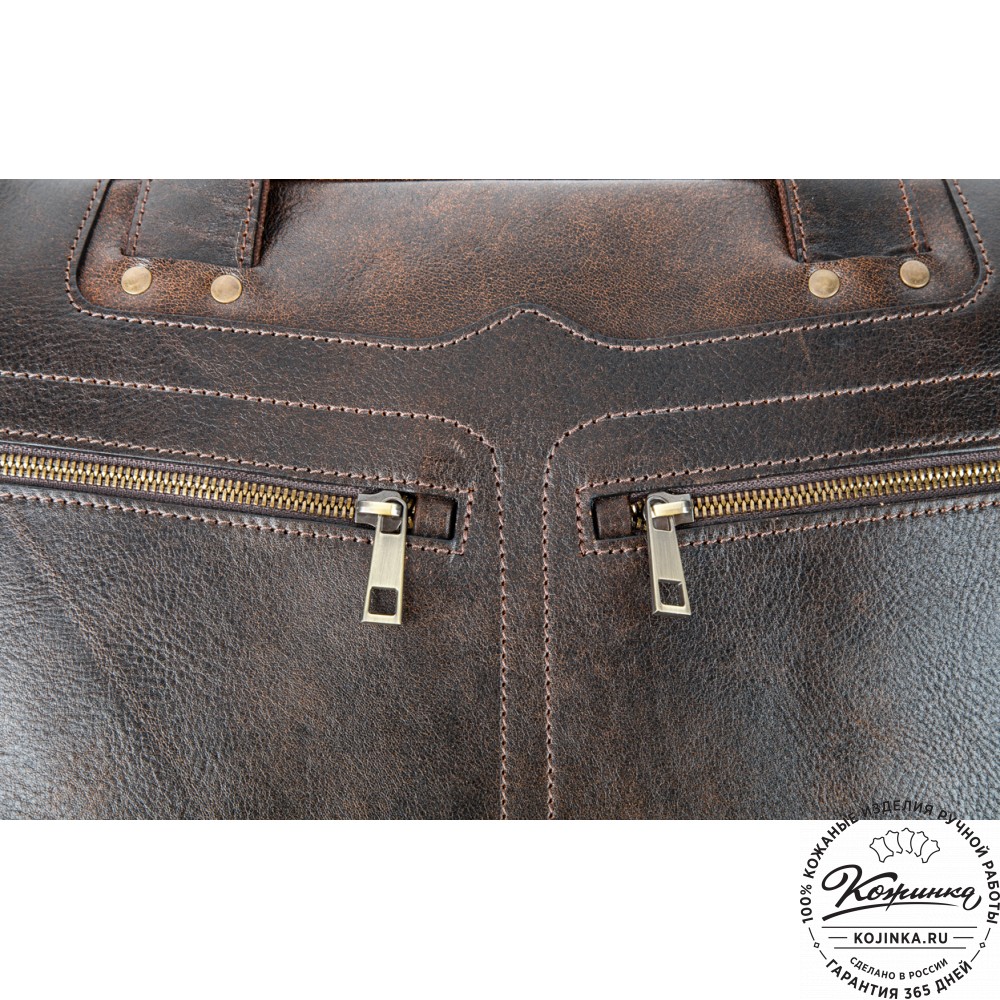 Кожаная мужская сумка-рюкзак "Генри" (коричневый эксклюзив)